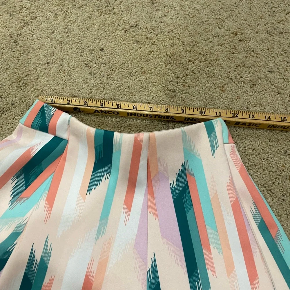 Decree Pastel Aztec Skater Skirt M Stretch Flare Festival - Picture 2 of 5